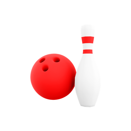 Bowlingkugel und Kegel  3D Icon