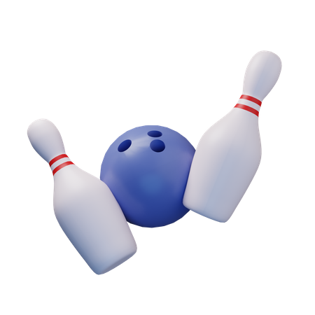 Bowlingkugel und Kegeln  3D Illustration