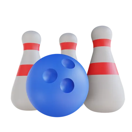 Bowlingkugel und Kegeln  3D Illustration