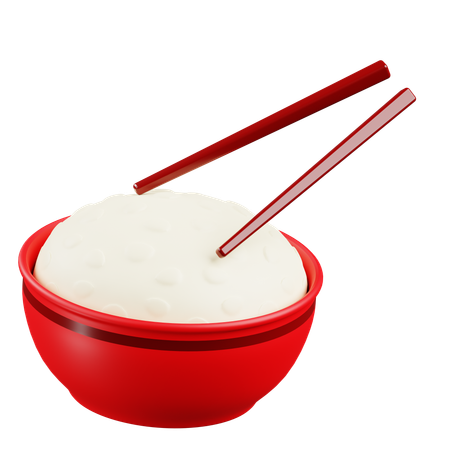 Bowlwith Rica and Chopstick  3D Icon