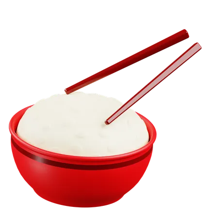 Bowlwith Rica and Chopstick  3D Icon
