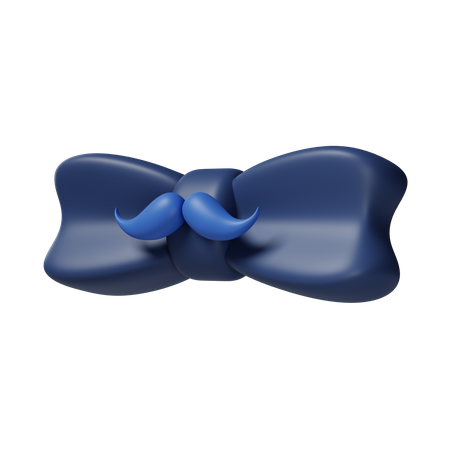 Bowtie With Moustache  3D Icon