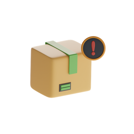 Box And Alert Notification  3D Icon