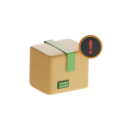 Box And Alert Notification  3D Icon