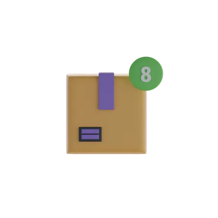 Box And Eight Notification  3D Icon