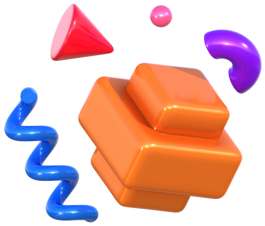 Box And Objects Geometric Harmony Abstract Shapes  3D Icon