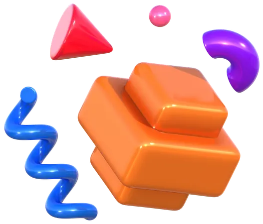 Box And Objects Geometric Harmony Abstract Shapes  3D Icon