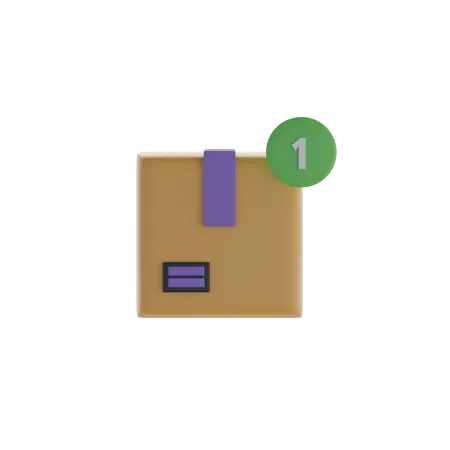 Box And One Notification  3D Icon