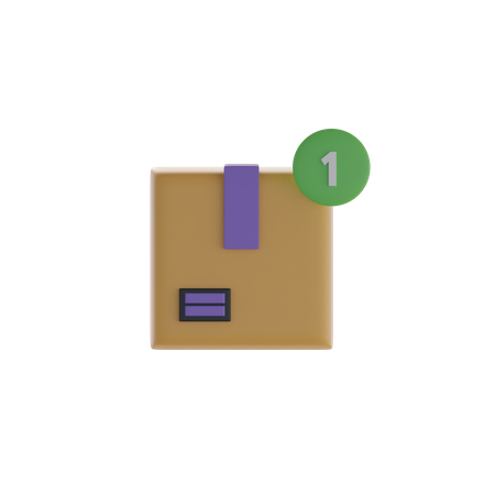 Box And One Notification  3D Icon