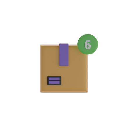 Box And Six Notification  3D Icon