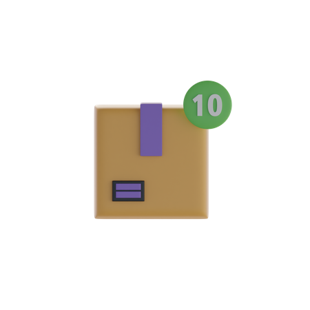 Box And Ten Notification  3D Icon