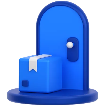 3 D Icon Of A Package At The Door 3D Icon