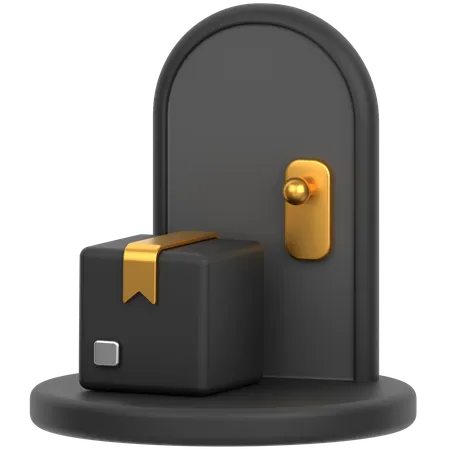 3 D Icon Of A Package At The Door 3D Icon