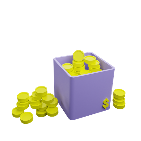 Box Coin 3D Icon