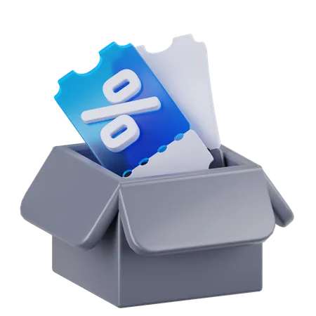 Box Coupon  3D Icon