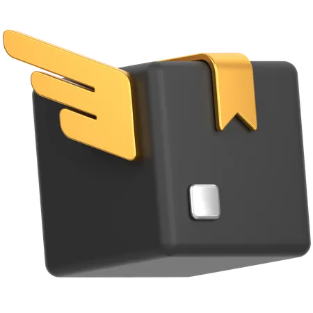 3 D Icon Of A Package With Wings 3D Icon