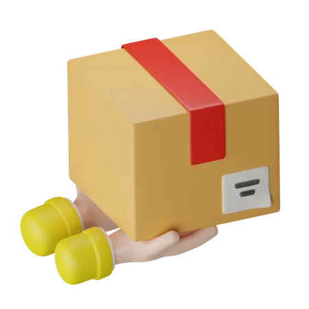 Box hand holding  3D Icon