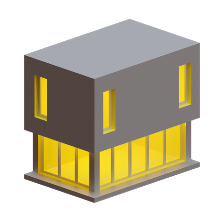 Box House  3D Illustration