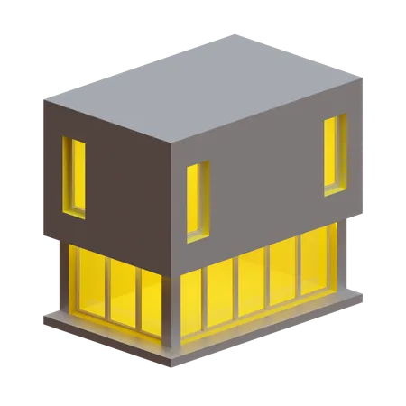 Box House 3D Illustration