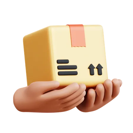 Kiste in der Hand  3D Icon