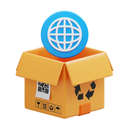 Box internet  3D Icon