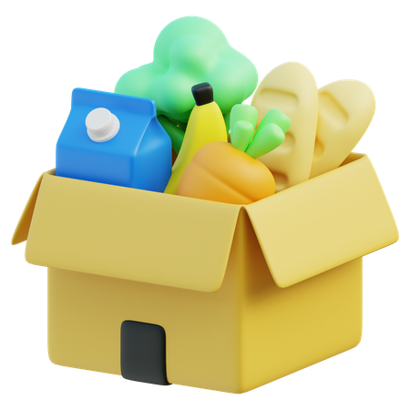 Box Of Groceries  3D Icon