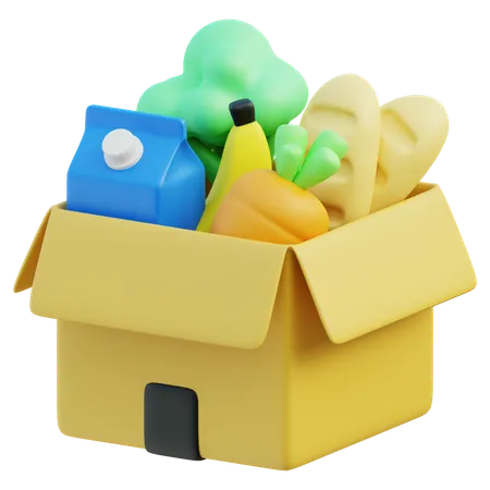 Box Of Groceries  3D Icon