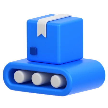 3 D Icon Of A Package On A Conveyor Belt 3D Icon