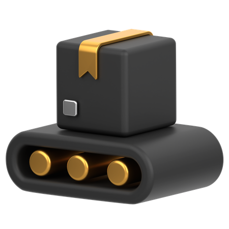 Box On Conveyor  3D Icon