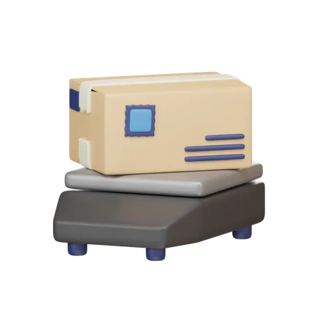 Box On Weighing Machine 3 D Icon 3D Icon