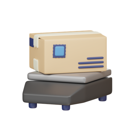 Box On Weighing Machine  3D Icon
