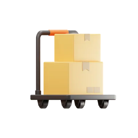 Box Trolley  3D Icon