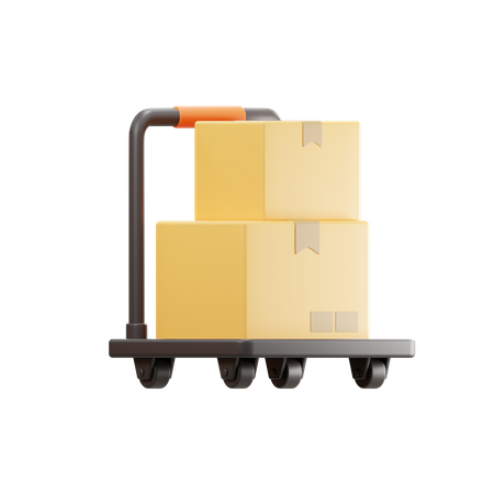 Box Trolley  3D Icon