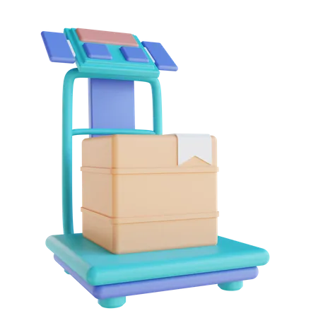 3 D Illustration Packing Box Weighing Scale 3D Icon