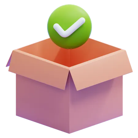 Box With A Checkmark  3D Icon