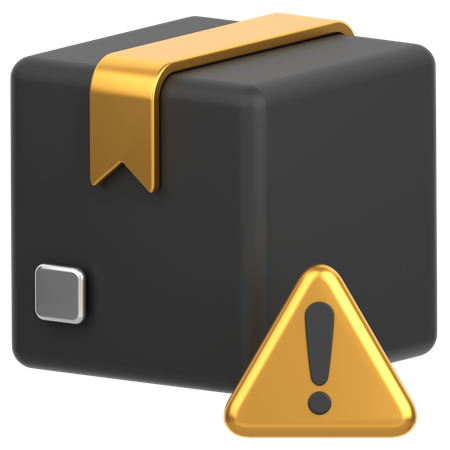 Box With Alert  3D Icon