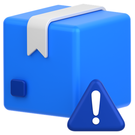 Box With Alert  3D Icon