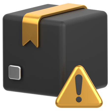 Box With Alert  3D Icon
