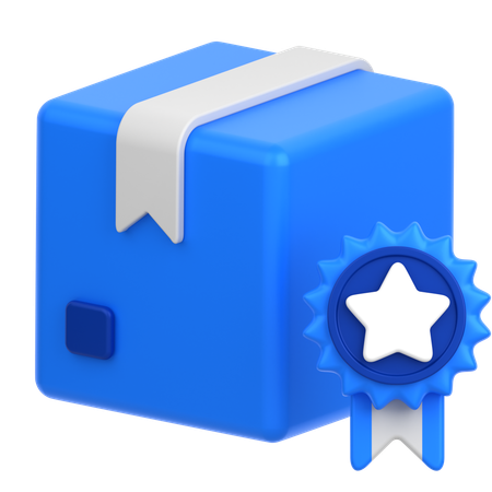 Box With Badge  3D Icon