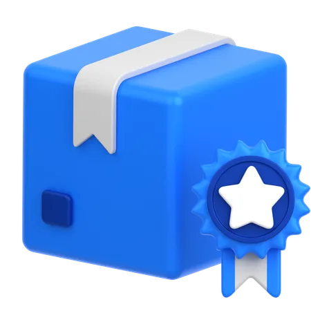 3 D Icon Of A Package With A Badge 3D Icon
