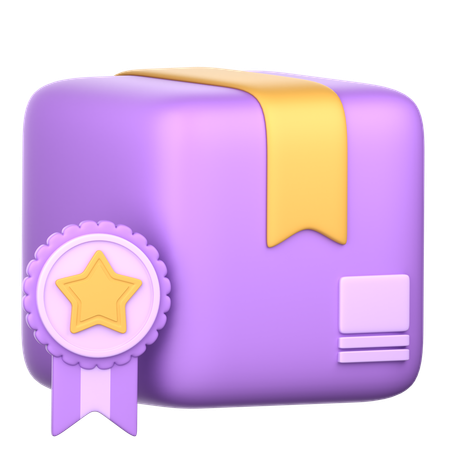 Box With Badge  3D Icon