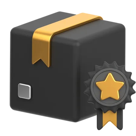 Box With Badge  3D Icon