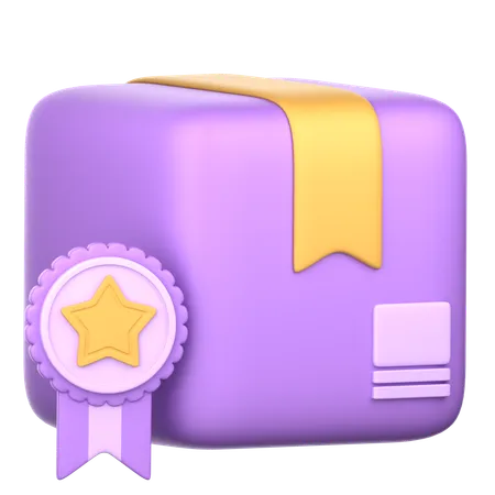 Box With Badge  3D Icon