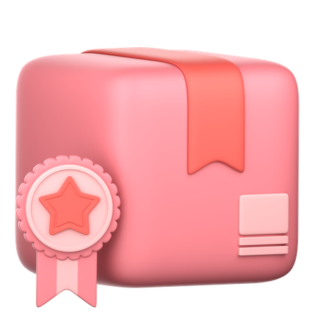 Box With Badge  3D Icon