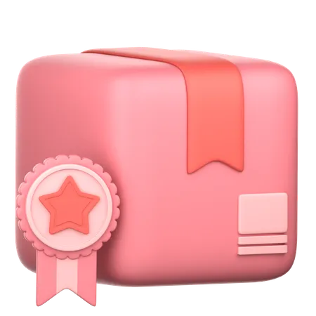 Box With Badge  3D Icon