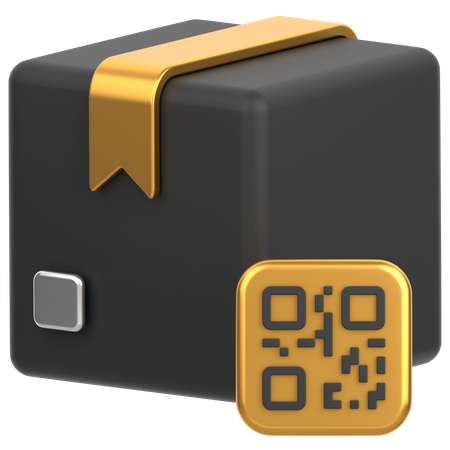 Box With Barcode  3D Icon