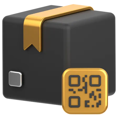 Box With Barcode  3D Icon