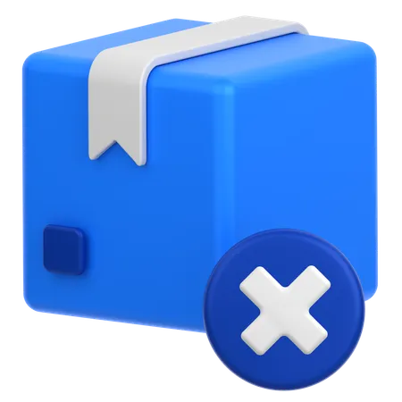 3 D Icon Of A Package With Cancel Sign 3D Icon