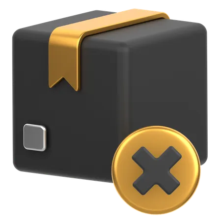 3 D Icon Of A Package With Cancel Sign 3D Icon