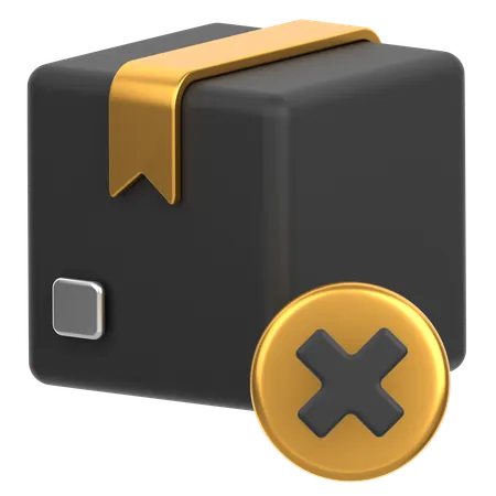 Box With Cancel  3D Icon